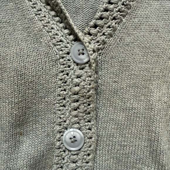 Cotton by Autumn Cashmere Cardigan Sweater Women Small Hand Crochet Italian - Picture 5 of 9